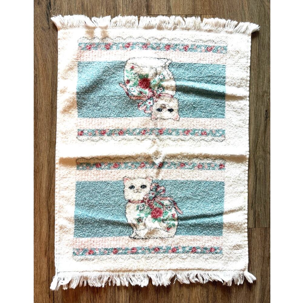 Cannon Vintage MCM 70’s Hand Towel Cat Kitten